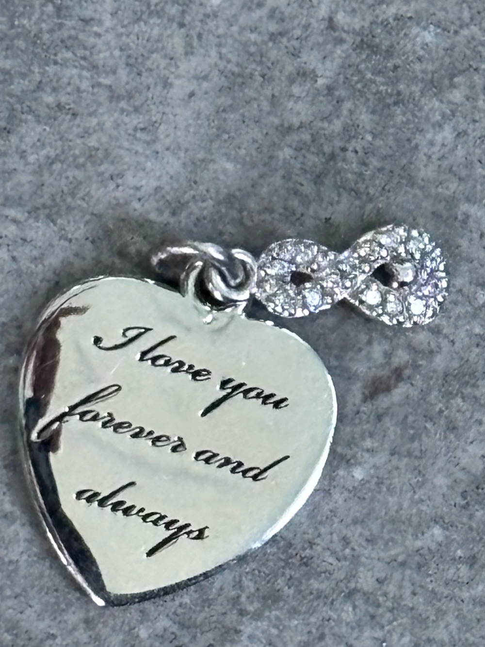 .925 Sterling Silver HEART INFINITY PENDANT Charm Fine Jewelry 3/4” Vntg
